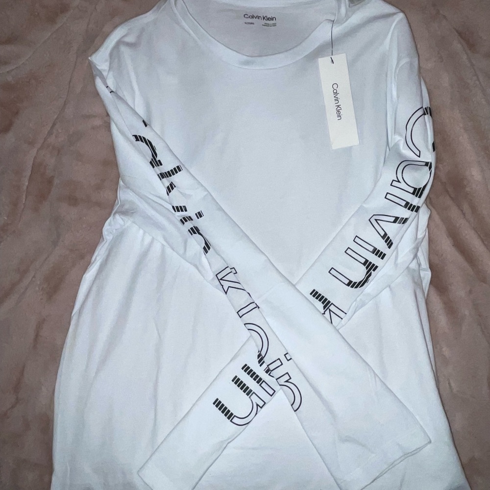 Calvin Klein Brilliant White Long Sleeve T-Shirt